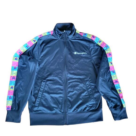 Track Jacket Champion Size M Neon Color Patched Arms Y2k Blokecore